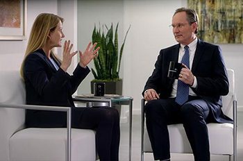 two people talking